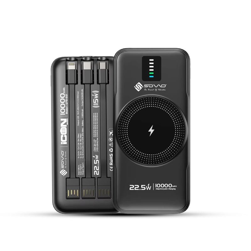 SOVO SPB-607 10000mAh Wireless Power Bank (ICON)